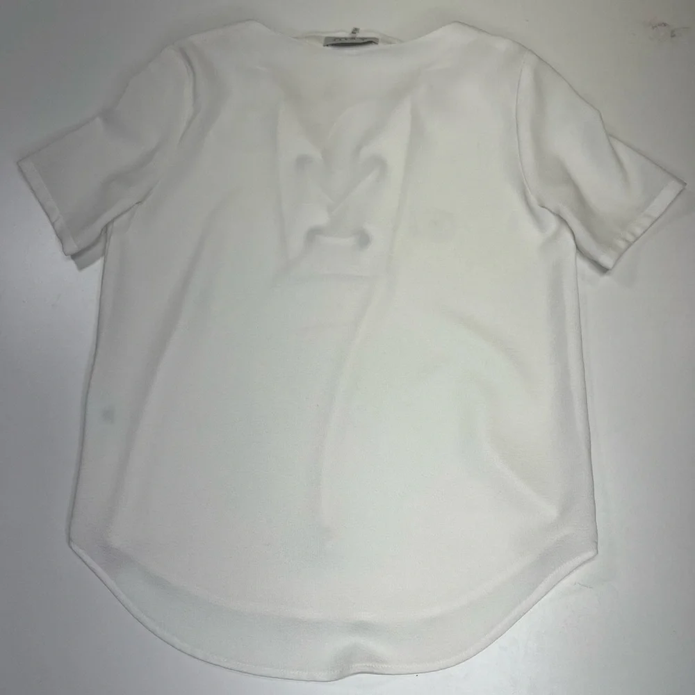 WAYF Ivory Lace Up Short Sleeve Blouse Top Size XS - Picture 3 of 8